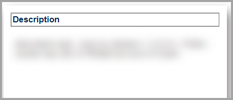 This is a picture of the Description section from the Award Summary page in the FedConnect product.